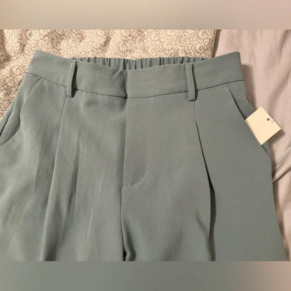 Women's Sage Green Tailored Pants - Picture 4 of 7